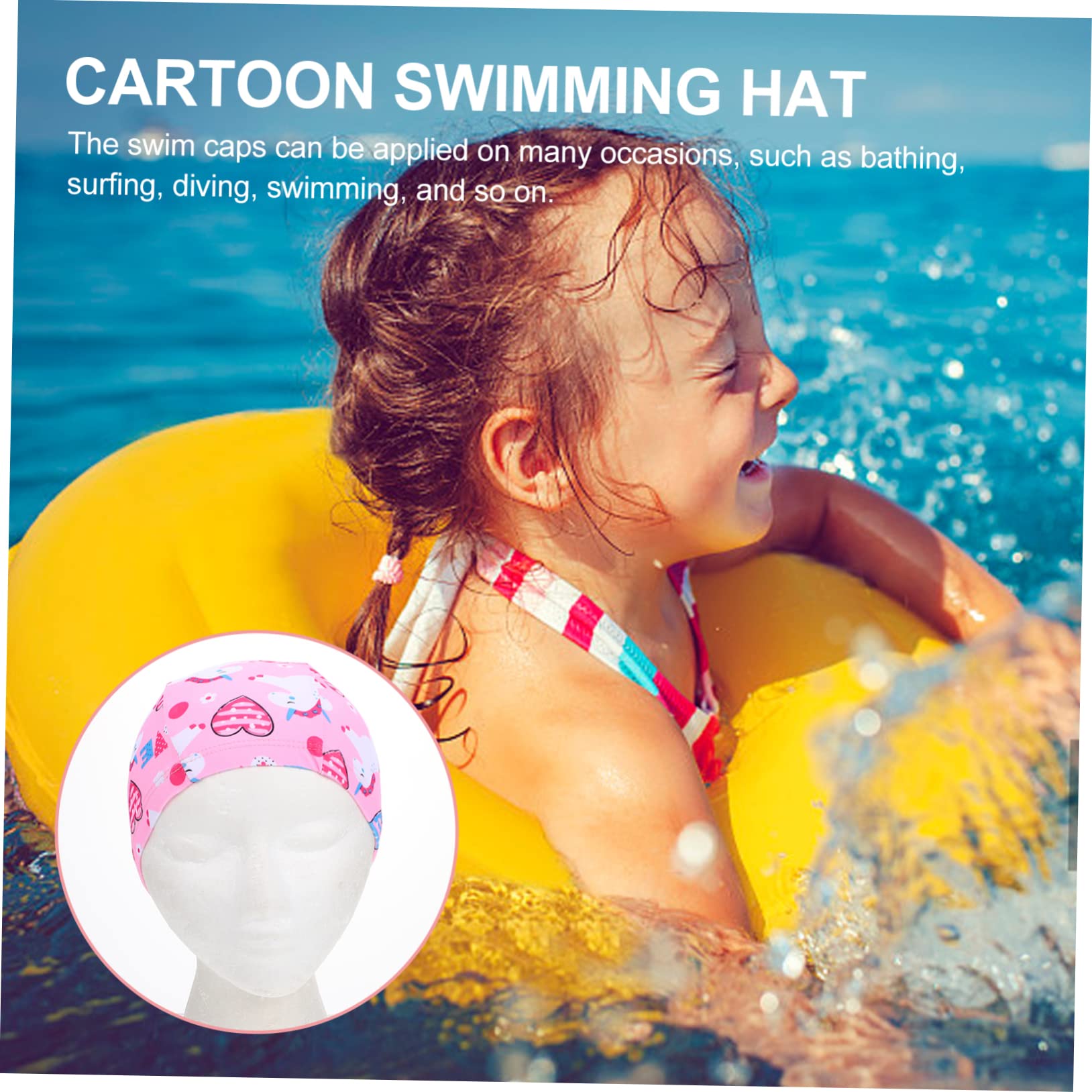 6 Pcs Cuffia Da Nuoto Cuffia Per Piscina Cuffia Elastica Per Il Nuoto Cuffia Da Nuoto Del Fumetto Cappello Per Le Donne Visiera Da Bagno Per Bambini Cuffie Per Le Donne Cappello