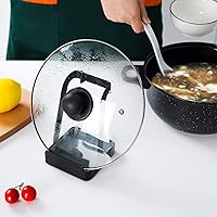 Vista 7 de NiHome Versátil tapa para olla, soporte para cucharón, almohadilla multiusos para espátula, tabla de cortar, soporte para cucharas, utensilios