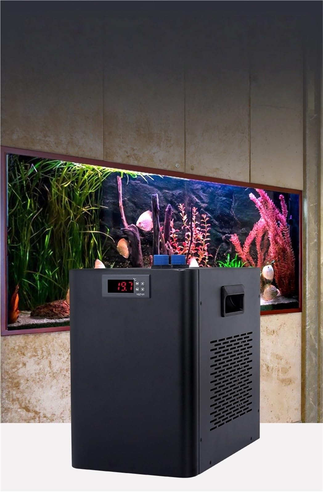 Refroidisseur d'aquarium 1/3P 1/2P 1P, Eau salée Douce à Faible Bruit, économie d'énergie, avec Tuyau de Pompe Large Application(160L-1/10P)