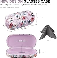 Vista 35 de molshine Estuche rígido de cuero para lentes de sol, funda clásica para gafas grandes para mujeres y hombres,Gafas de sol