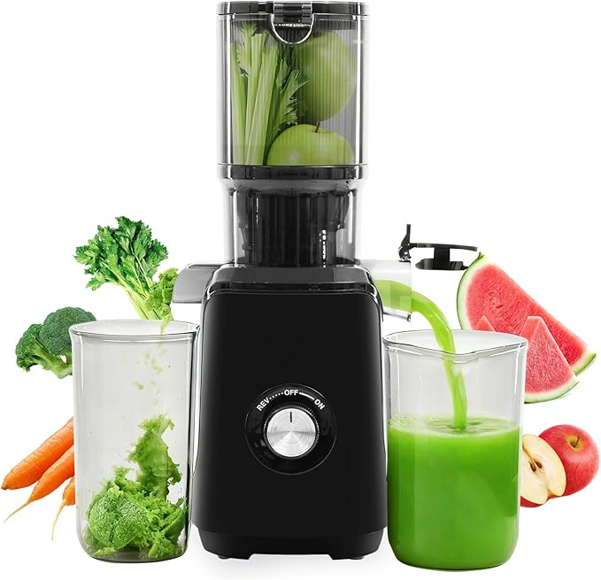 Extractor de Jugos Prensado en Frío Boca Ancha 200W 120V