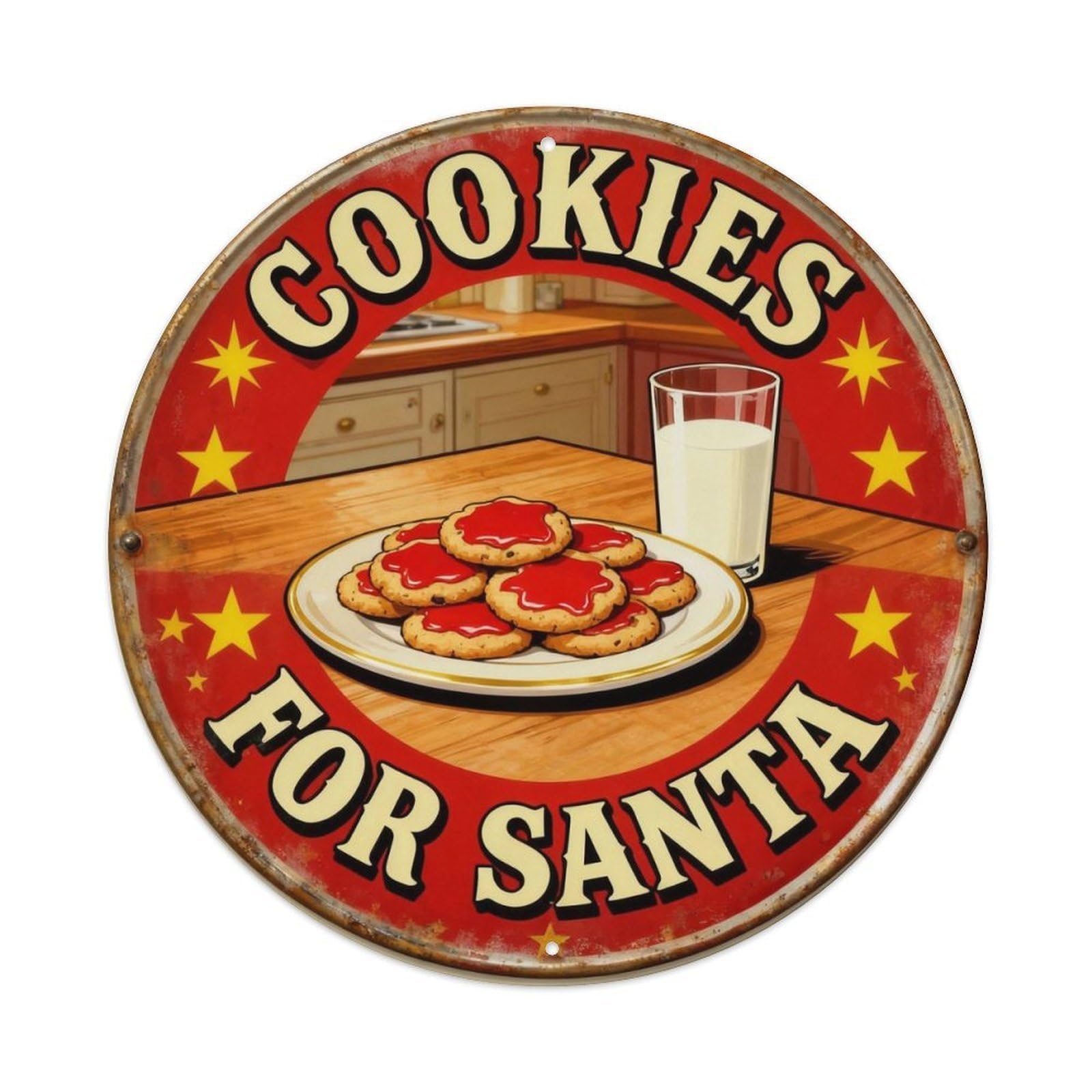 Cookies For Santa Christmas Sign Metal Tin Sign Plaque