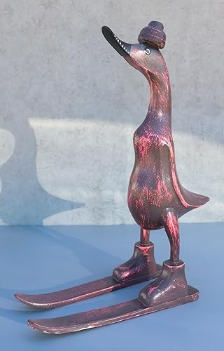 Miniatura 9 de Ebros Gift Balikraft - Figura decorativa de madera tallada a mano, diseño de pato rojo granate, 14.5 pulgadas de alto, escultura coleccionable de