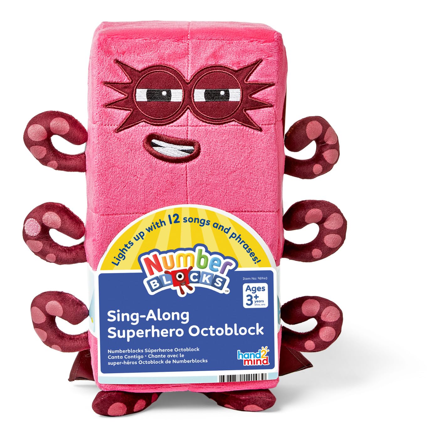 Learning Resources Numberblocks Sing-Along Superhero Octoblock, Numbers for Toddlers, Preschool Maths Learning Toys, Stuffed Animal Plushies, Counting Blocks Stuffies, Kids Birthday Gifts Ages 3+
