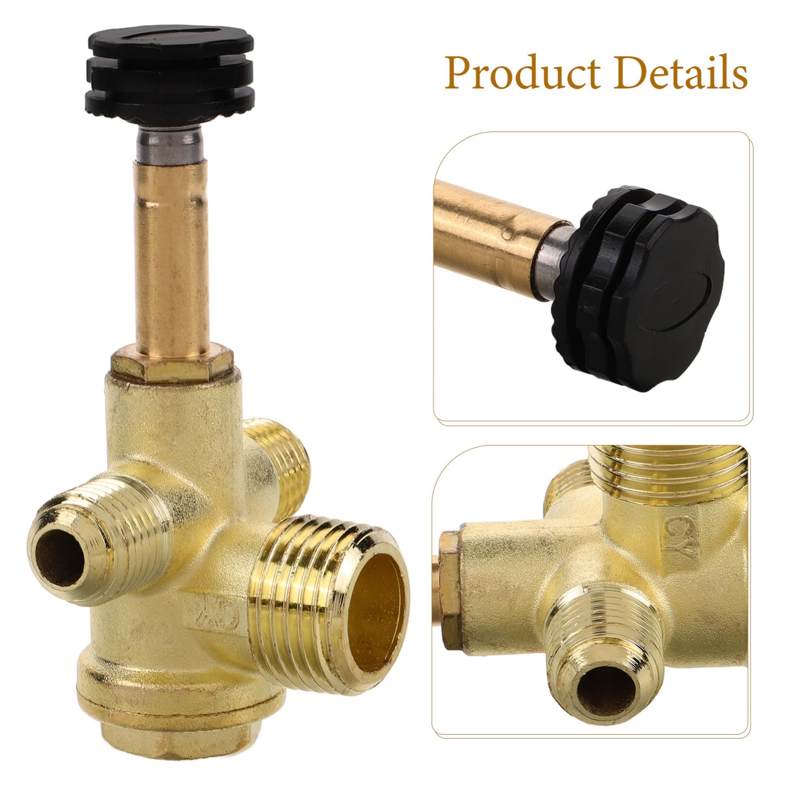 Lurrose 4 Pièces Vanne à double tuyau clapet anti-retour de d'air accessoire pneumatique fileté outil de connexion rapide clapet anti-retour pneumatique Alliage de zinc Doré