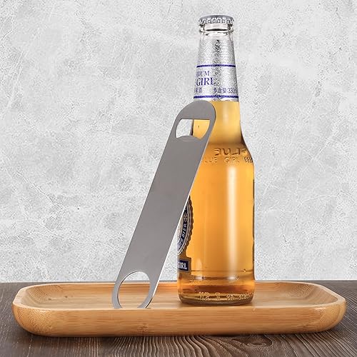 Miniatura 4 de Abrebotellas de cerveza, 10 abrebotellas planas, abridores de cerveza de acero inoxidable, abridor de botellas de barman de sublimación de alta