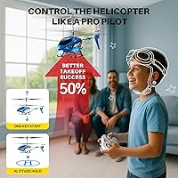 Vista 3 de Helicóptero de control remoto SYMA, S107H-E helicóptero RC con despegue y aterrizaje con una tecla, alta y baja velocidad y diseño duradero