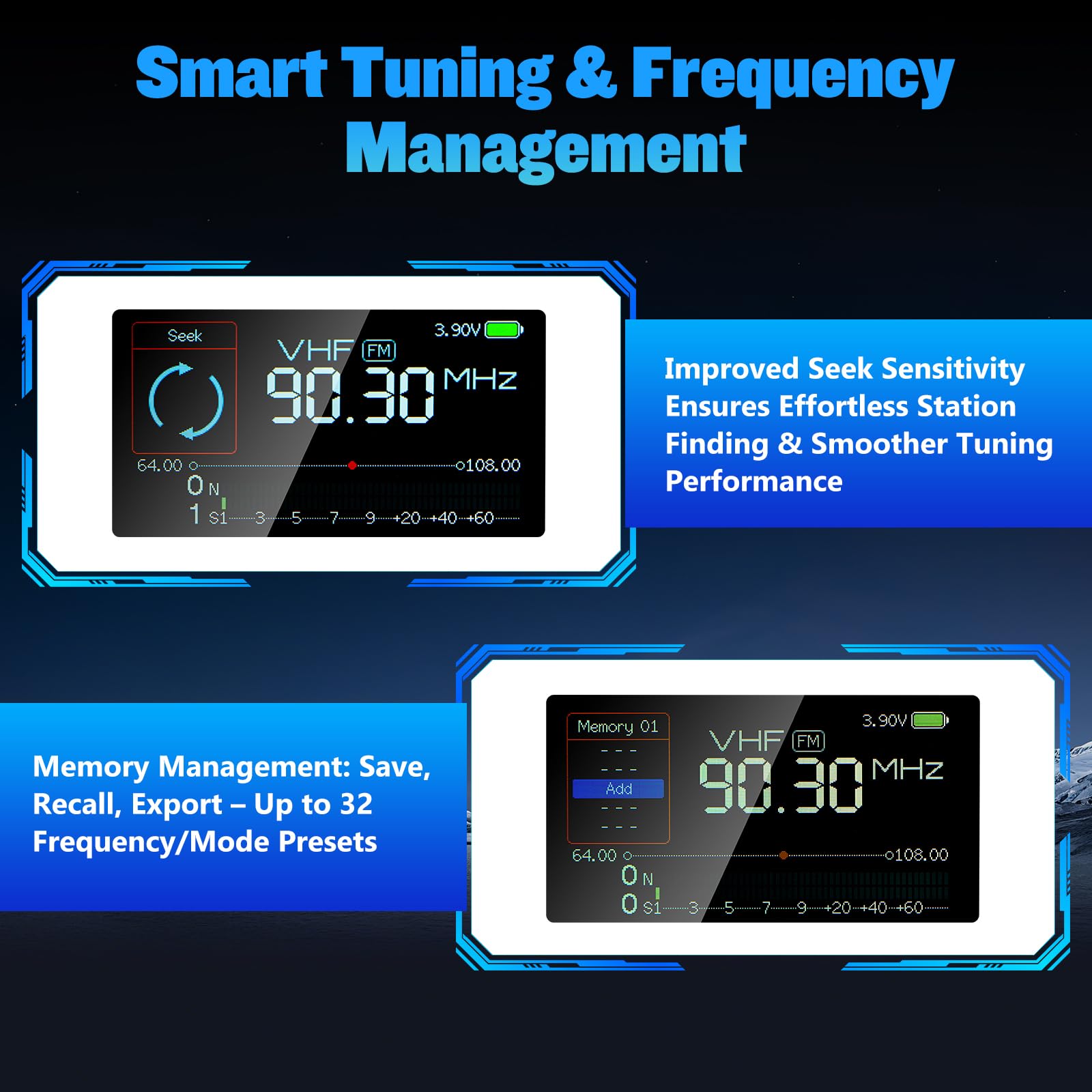 AURSINC Si4732 ATS Mini Radio V3 Pocket Shortwave Radio Receiver, HF SW MW VHF All Band, AM/FM/LSB/USB Mode, with 800mAh Battery for Outdoor Adventures, Travel, Daily Use