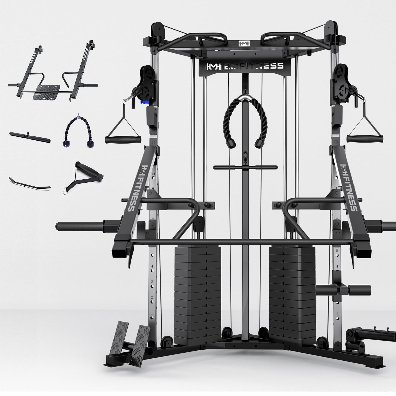 Cable Crossover Exercise Machine for Home &amp; Commercial Gym, Functional Training Center with Dual Weights Stack for Cable Workout