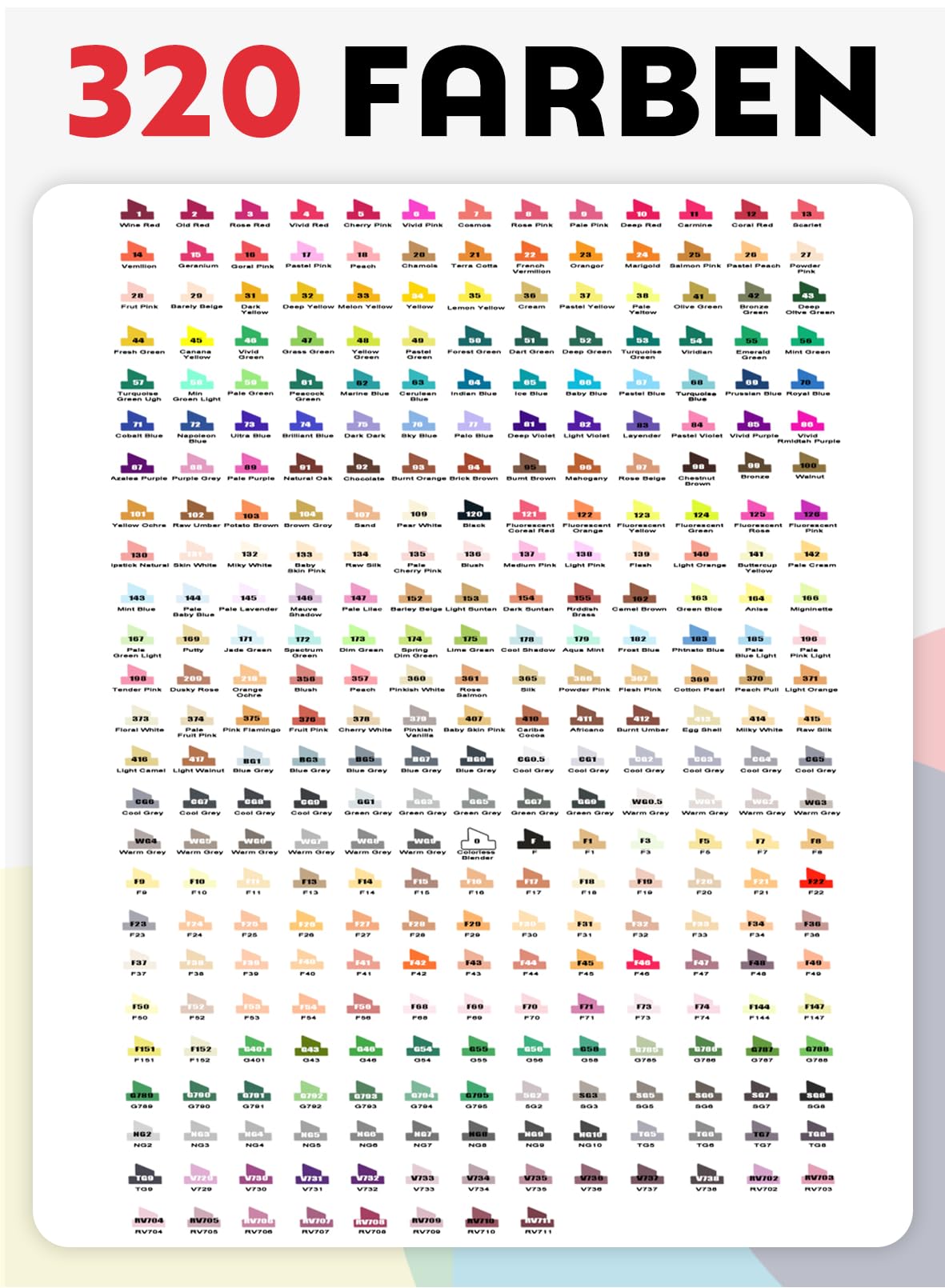 320 Farben Alkohol Marker mit App, Doppelspitze Alkoholmarker | Meißel & Feine Spitze | Farbcode | Mischbar | Schnell trocknend | Alcohol Marker für Design, Malerei, Manga & Illustrationen
