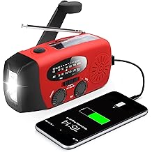 RunningSnail Emergency Hand Crank Radio With LED Flashlight For Emergency, AM/FM NOAA Portable Weather Radio With 2000mAh Power Bank Phone Charger, USB Charged &amp; Solar Power For Camping, Emergency