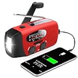RunningSnail Emergency Hand Crank Radio With LED Flashlight For Emergency, AM/FM NOAA Portable Weather Radio With 2000mAh Power Bank Phone Charger, USB Charged & Solar Power For Camping, Emergency