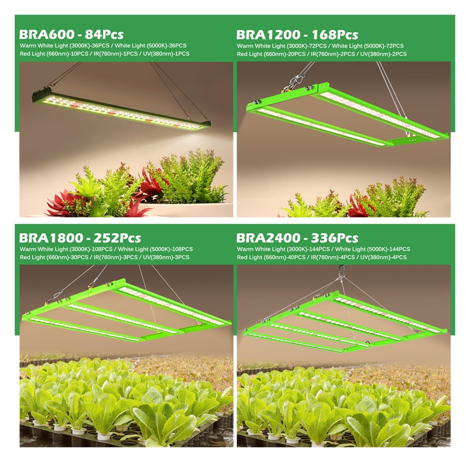Lampada per Piante, LED a spettro completo Grow Light LM281B + Lampade crescenti ad alta luminosità for l'illuminazione della crescita delle piante in serra(BAR 1800)