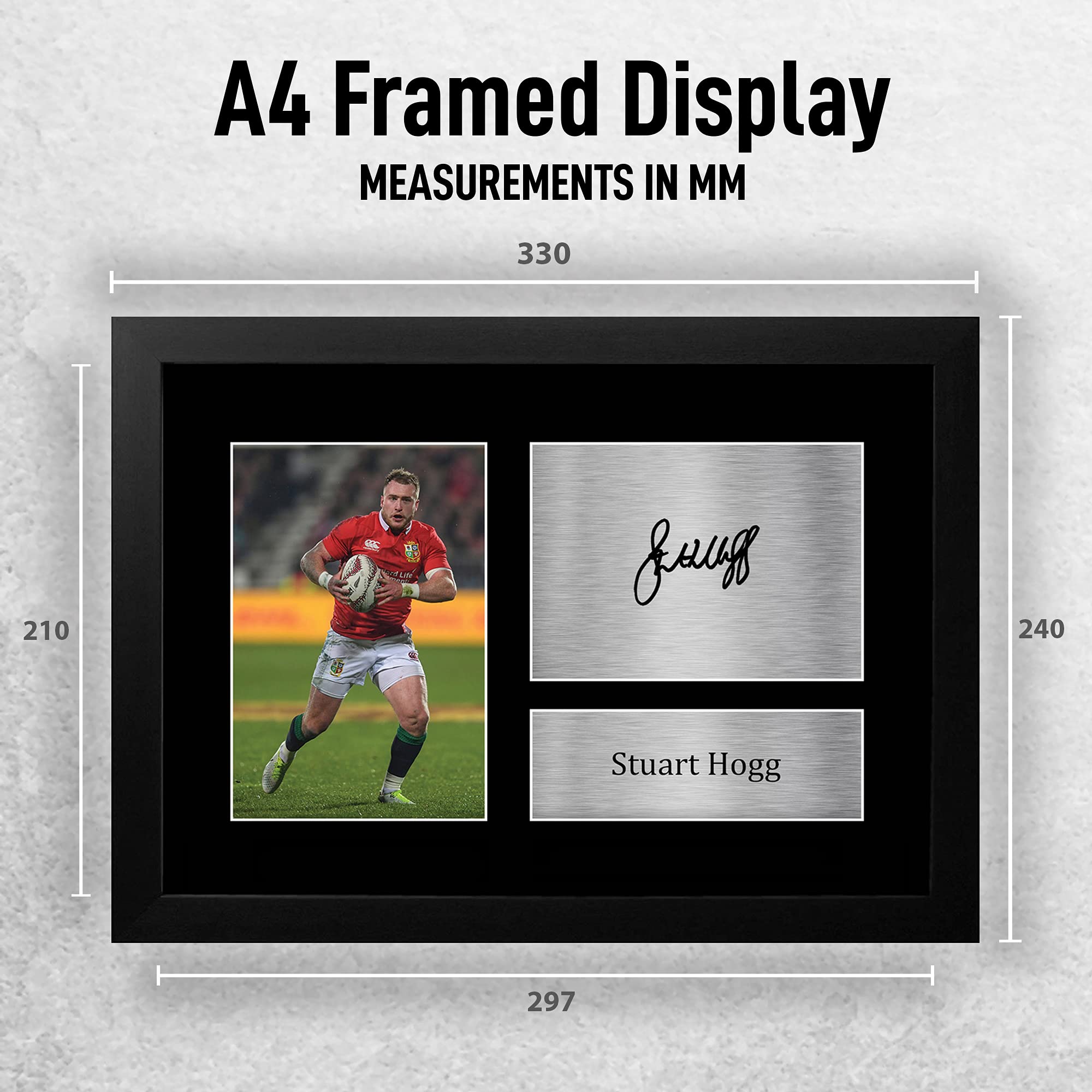 HWC Trading FR A4 Stuart Hogg British Lions Gifts Printed Signed Autograph Picture for Rugby Union Fans - A4 Framed - Image 2