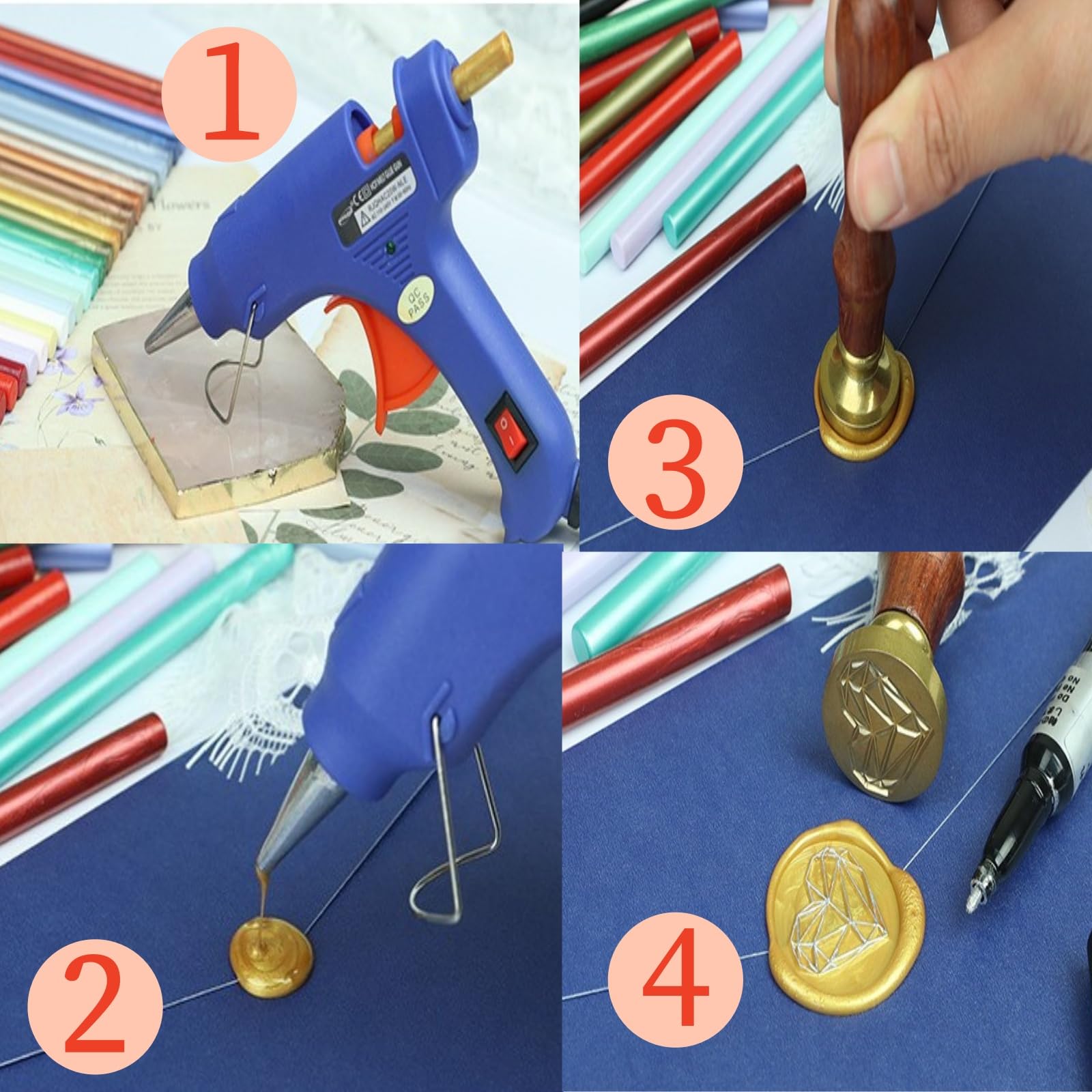 1,1 cm Cera de palos, Atopbb Silver Wax Stick 10 unidades pistola de pegamento para sellos de cera, para cartas, tarjetas de felicitación, vino, manualidades, bodas y fiestas (plata)