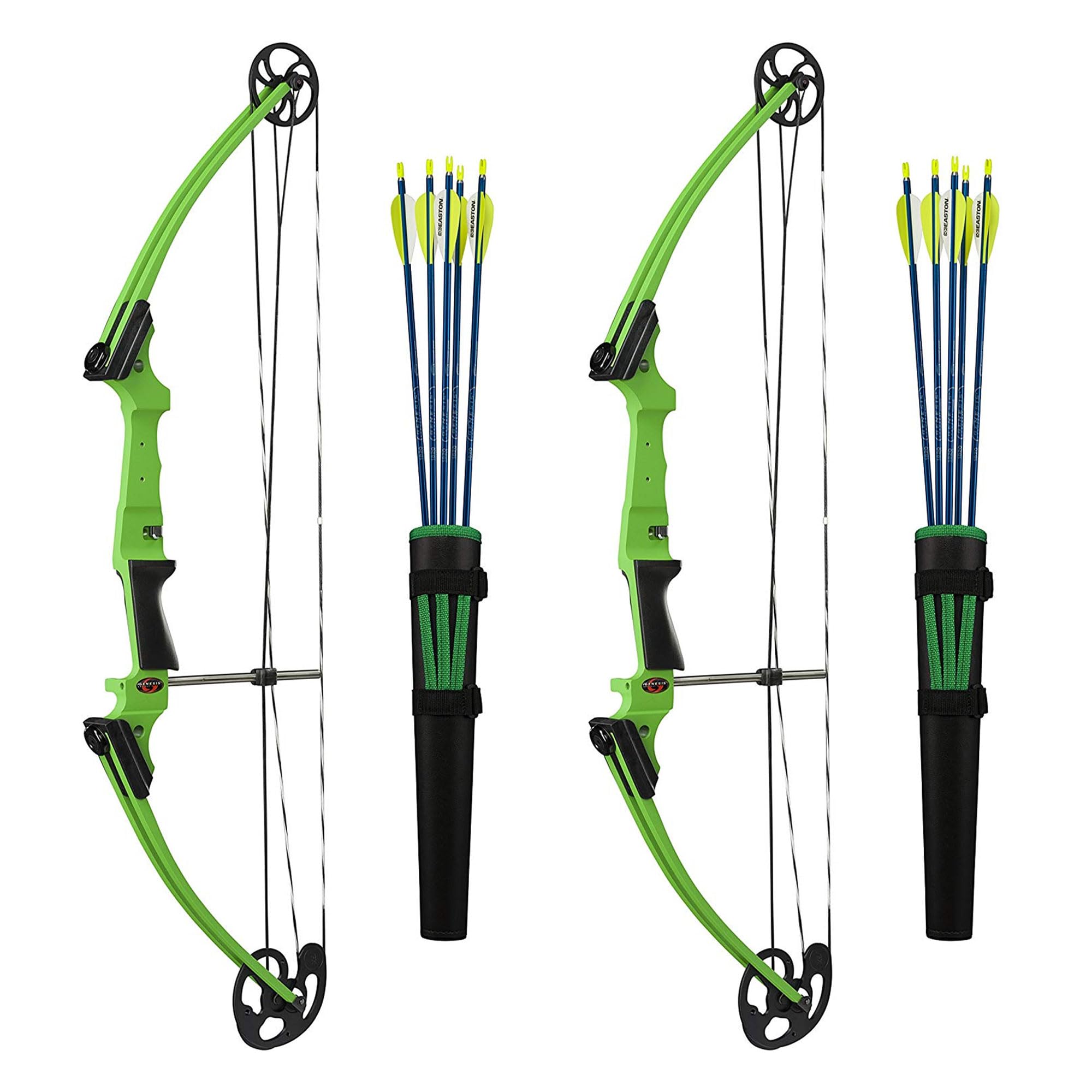 Genesis 2 Pack Original Compound Bow & Arrow Kit- Adjustable Riser, 15