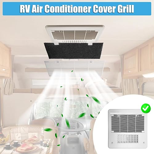 Miniatura 2 de Linkstyle Kit de cubierta de ventilación de CA para caravana, rejilla de conductos de AC con 5 filtros, compatible con unidad Dometic 3104928.019