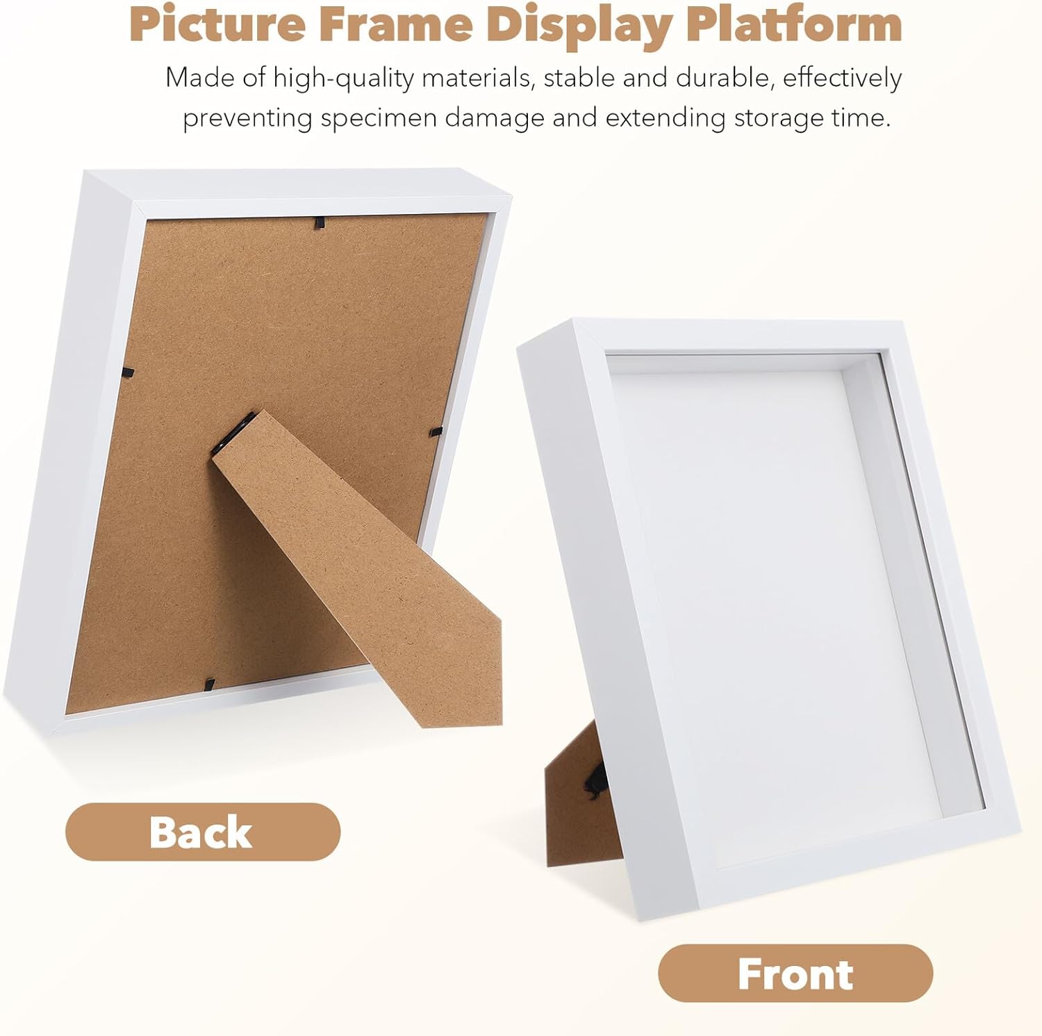 Luxshiny 2 Pcs Small 8x10 Wood Shadow Box Frames for Dried Flower Display and Specimen Pressing, Hollow Photo Display Case for Wedding Memories and Keepsakes