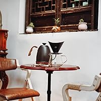 Vista 6 de Juego de cafetera, gotero de café de cerámica negra con filtro de papel V60, servidor de vidrio de café de 22.0 fl oz para cafetería, restaurante