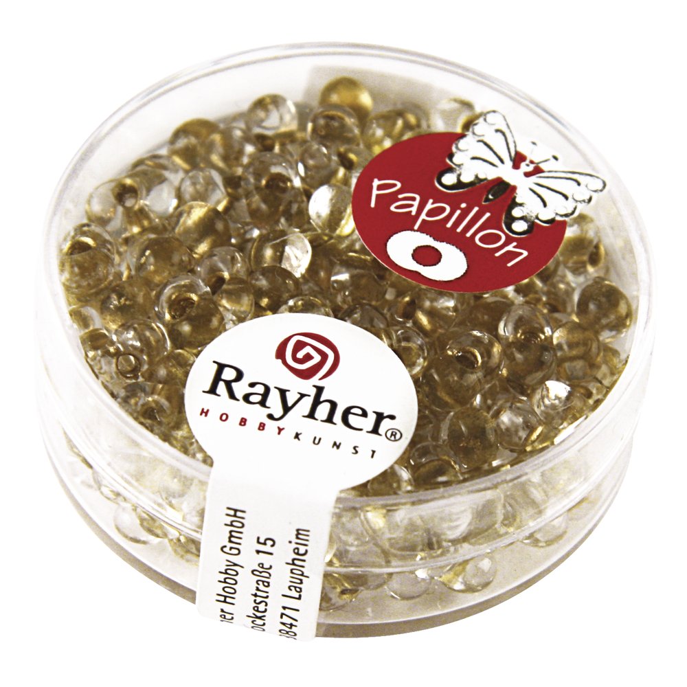 Rayher 14143620 Papillon Seed Beads Brilliant Gold