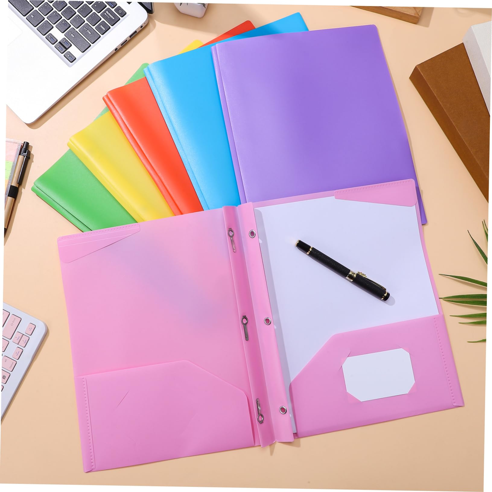 Operitacx 9stücke Ordner Kunststoff-organizer Präsentationsmappen Doppeltaschen und Aktenordnern für Dokumentenorganisation und Aufbewahrung im Homeoffice und Büro