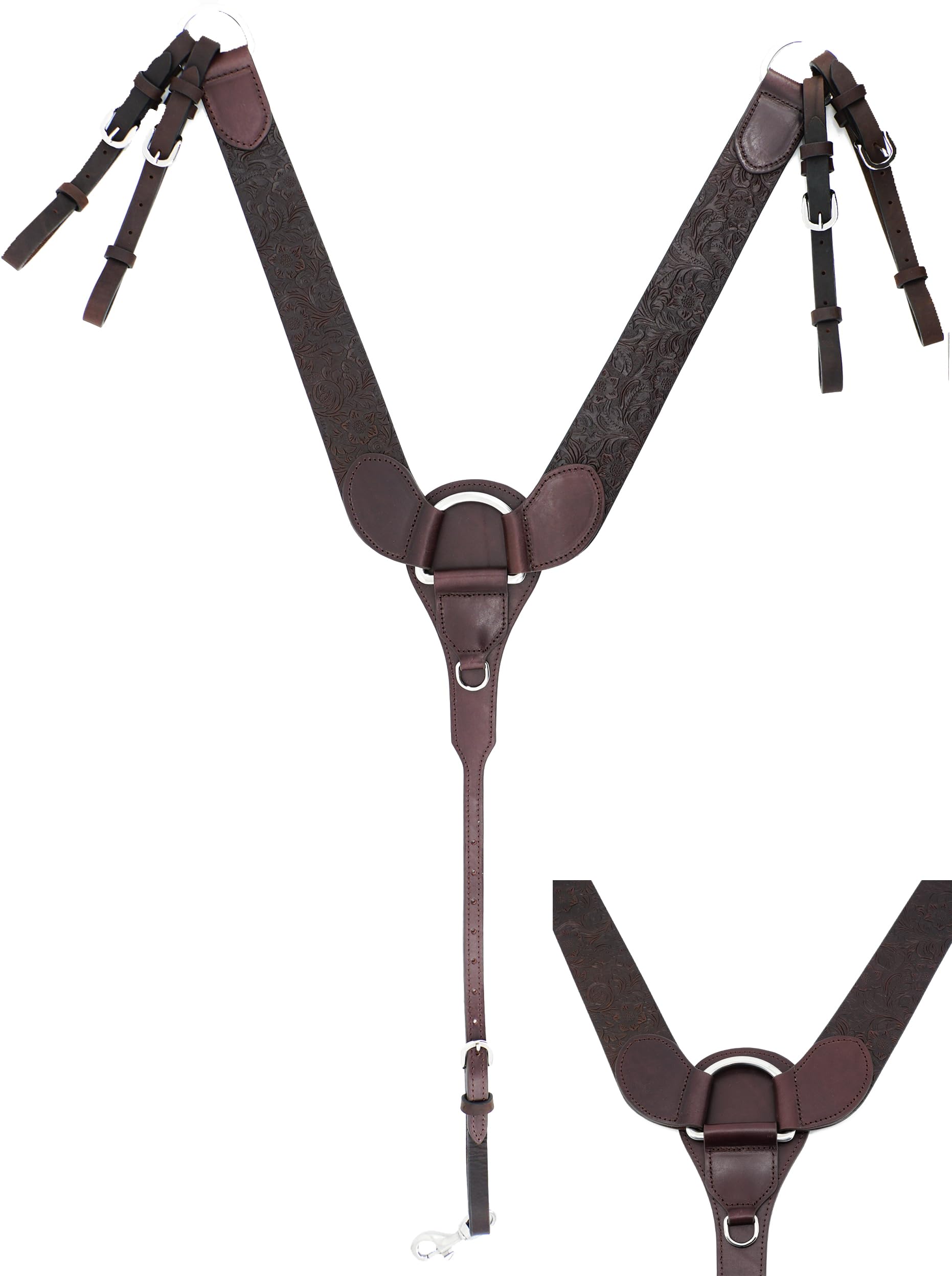 Jeereal Geprägtes Leder-Brusthalsband, Western-Pferd-Halfter, Arbeitszaum-Set