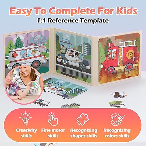 Miniatura 3 de Rompecabezas magnéticos para niños de 3 a 5 años, rompecabezas para niños de 4 a 8 años, rompecabezas para niños de 2 a 4 años, libro de