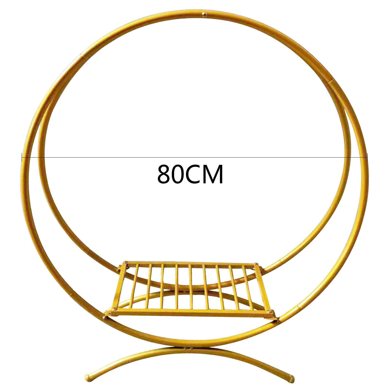 60 cm / 80 cm, redondo, flores de boda, moderno anillo doble grande, marco de fiesta, soporte de hierro, soporte doble para tartas de boda, de flores, anillo doble de metal (dorado, 80 cm)