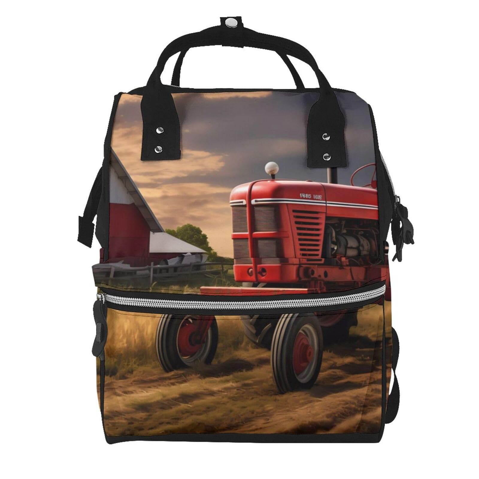 Wickeltasche mit Blumenmuster, großes Fassungsvermögen, wasserdichter Mama-Rucksack, modischer Reiserucksack