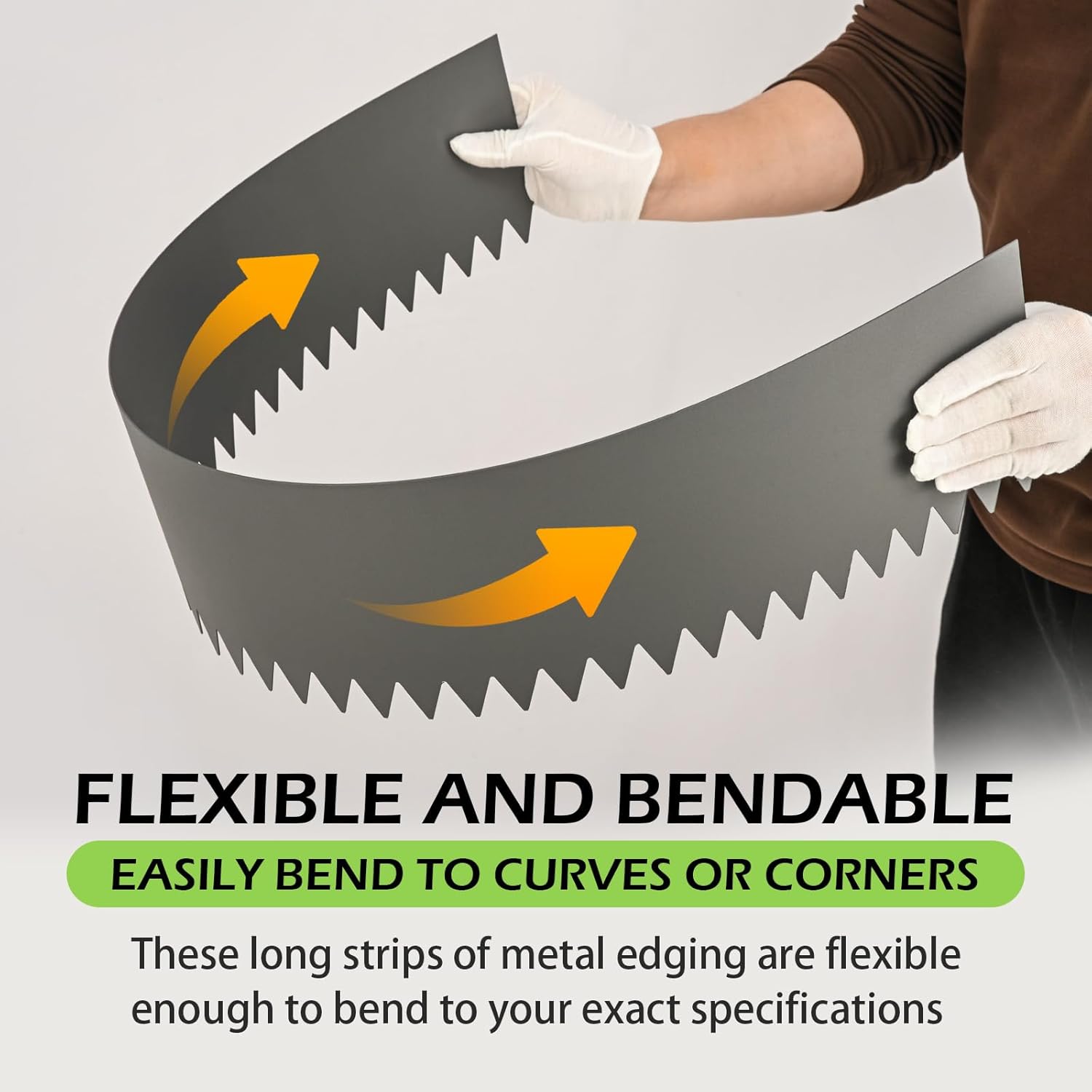 Landscape Edging Kit, Galvanized Steel Edging Landscape Lawn Edging Powder for Lawn Yard, Coated Bendable Metal Strips, No-Dig Hammer-in Edging Border w/Clips (6 INCH 12 PCS, Gray)