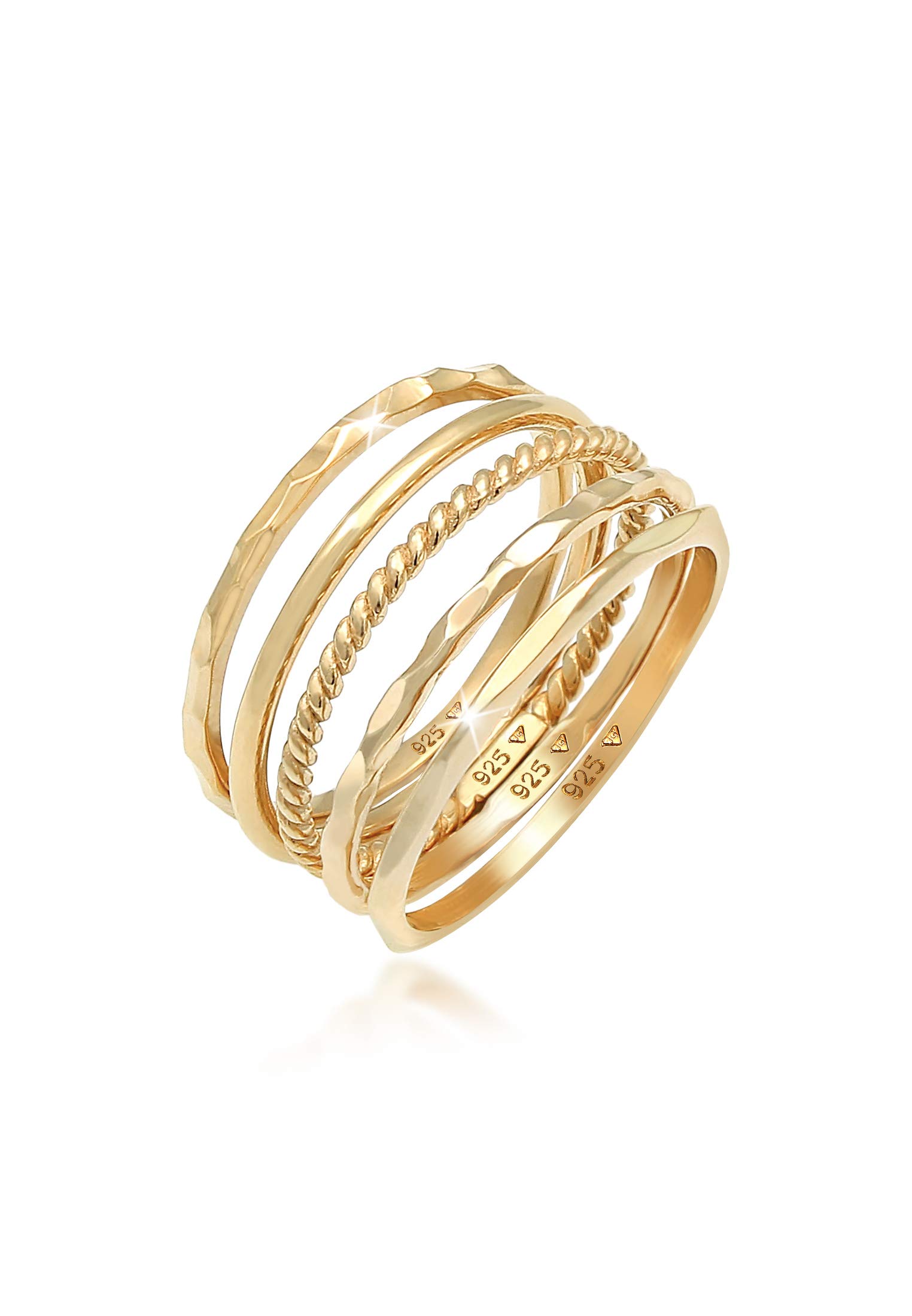 Elli Ring Damen Set Stacking Minimal Trend Blogger Basic 925 Silber
