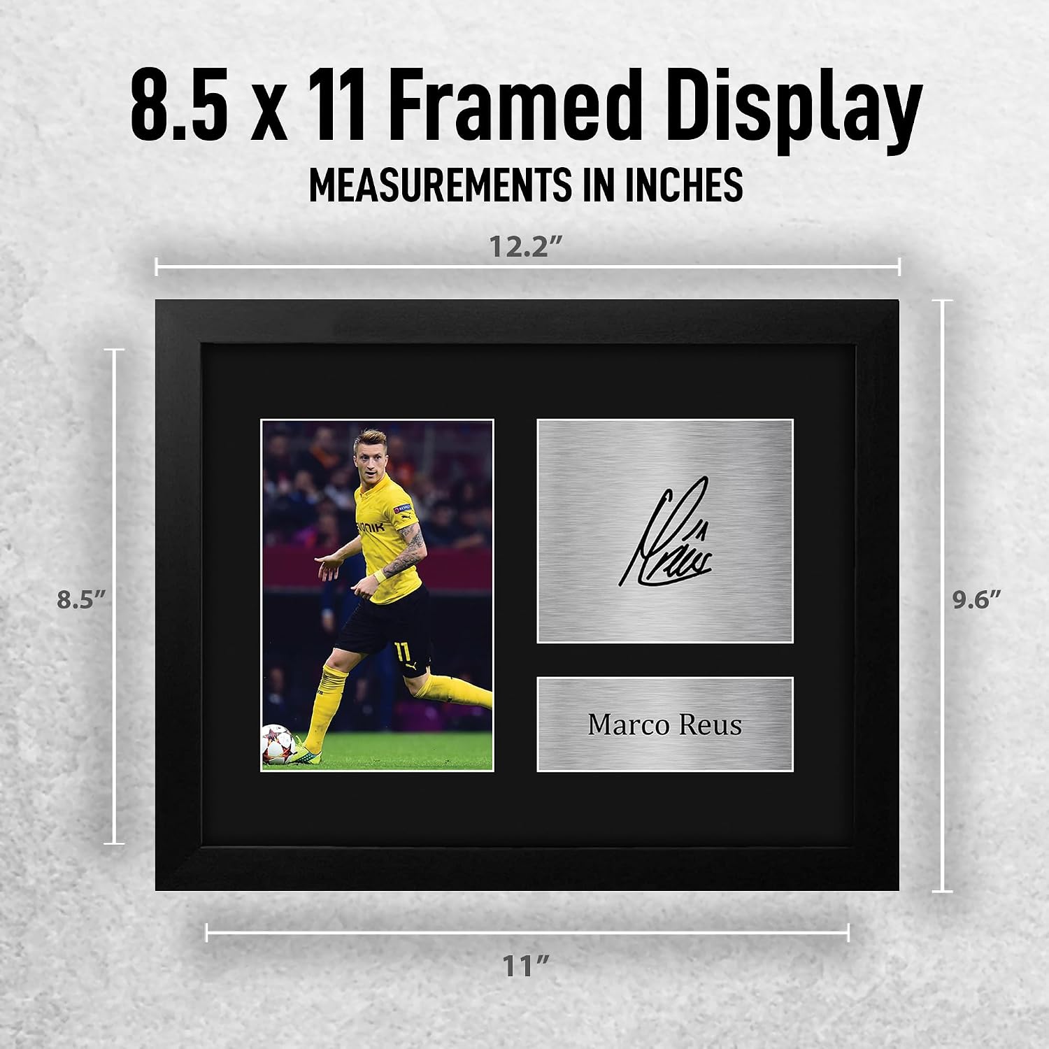 HWC Trading Marco Reus Dortmund Framed Gifts Printed Signed Autograph Picture for Fans and Supporters - US Letter Size