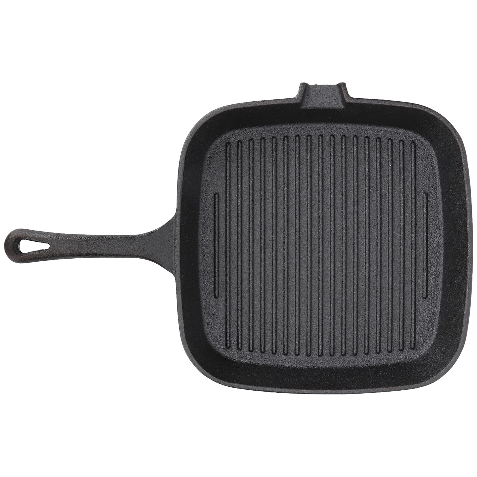 Akozon Padella per Griglia - Padella in Ghisa Antiaderente con Manico Resistente Al Calore Rapida Conduzione del Calore - Ideale per Friggere Bistecche, Pancetta e Verdure Nella di Casa (22 cm)