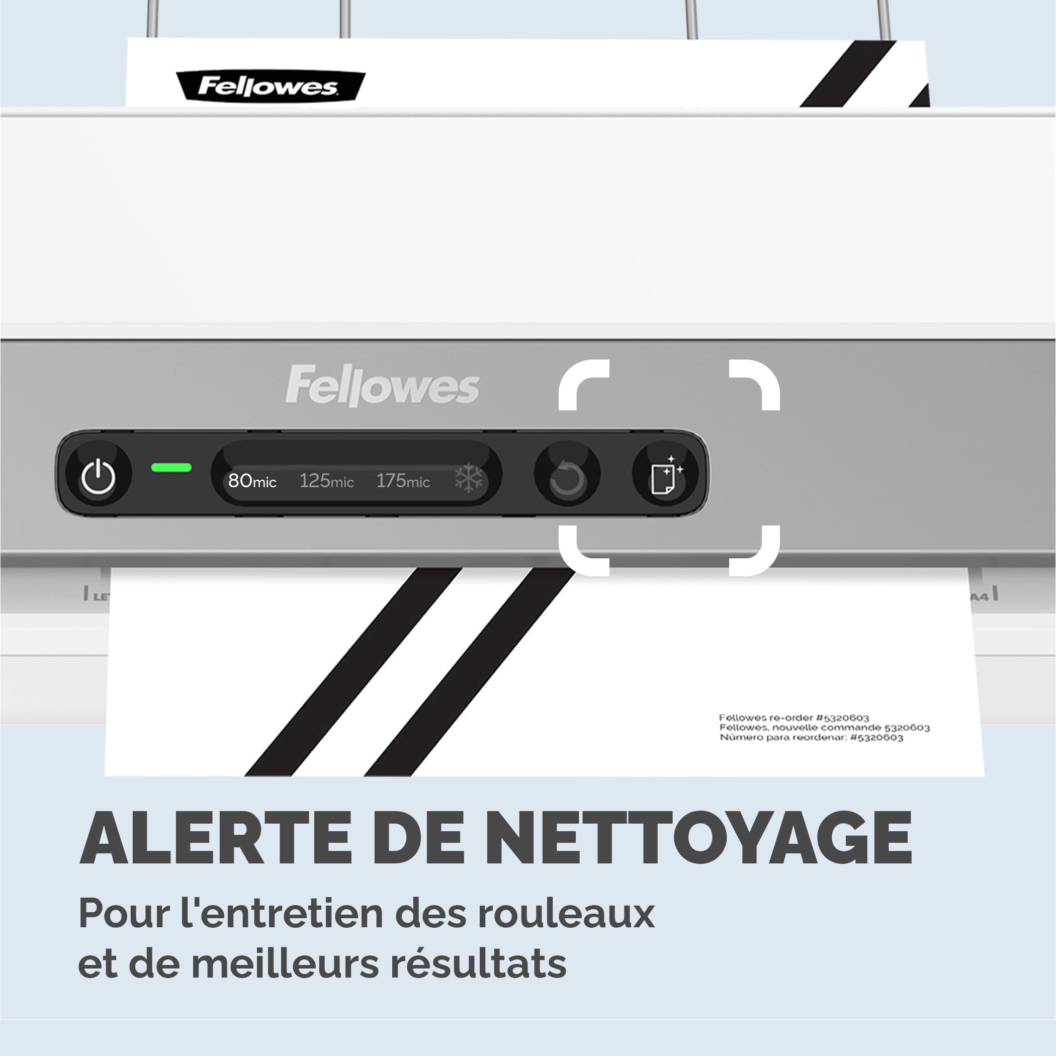 Fellowes Plastifieuse Amaris A3, Chauffe Rapide 1 Min, Arrêt Automatique, Mode Veille, InstaHeat, 80-175 Microns, 10 Pochettes A4