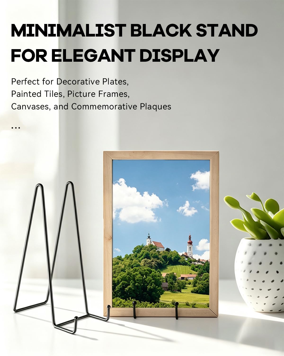 3 Pack 6 Inch Plate Stands for Display - Metal Picture Stand Plate Holder 3