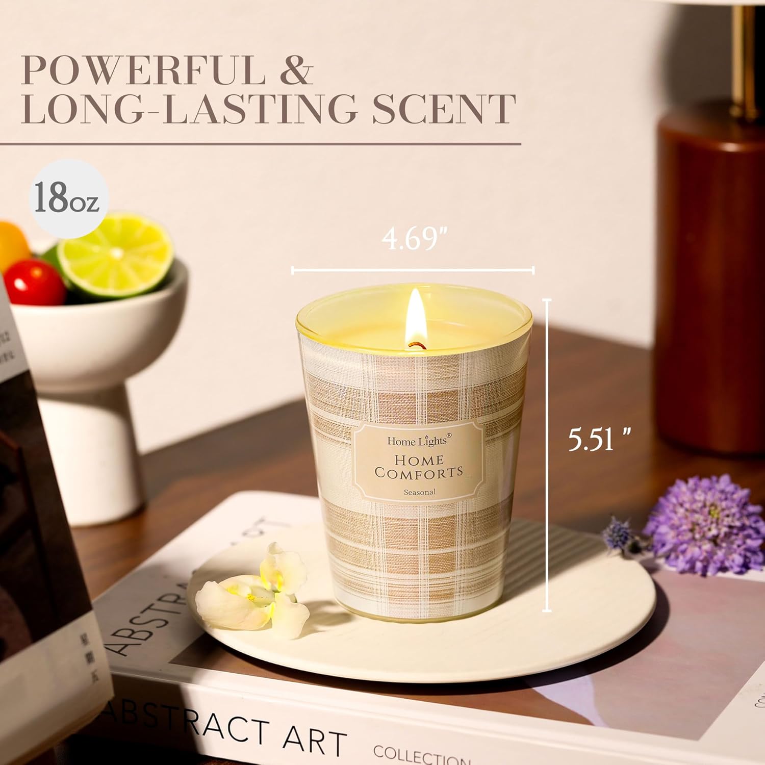 HomeLights Home Comforts Scented Candles | 6.7oz Soy Candles Rustic Modern Large Candle Jars | Ideal Candle Gifts for Events, Home Decor Stress, Relief & Relaxation - Image 2