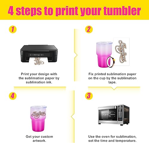 Miniatura 4 de AGH Paquete de 6 vasos de 3 onzas con tapa y popote de acero inoxidable para sublimación Transpanret