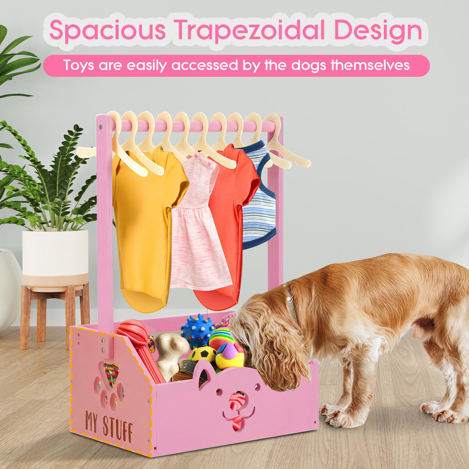 Amazon.co.jp: Chunful 犬用クローゼット 木製ペットワードローブ