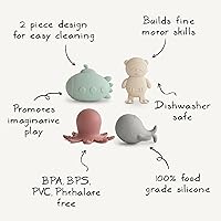 Vista 9 de mushie Sealife Bath Toys Play Set for Toddlers 100% Food Grade Silicone Pack of 4
