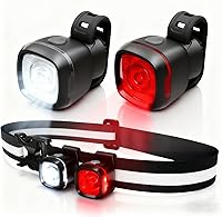 Vista 1 de Luz de bicicleta impermeable IPX6, con 5 + 5 modos, impermeable, tipo C, para montar por la noche, luces de bicicleta de larga vida útil de 17 horas