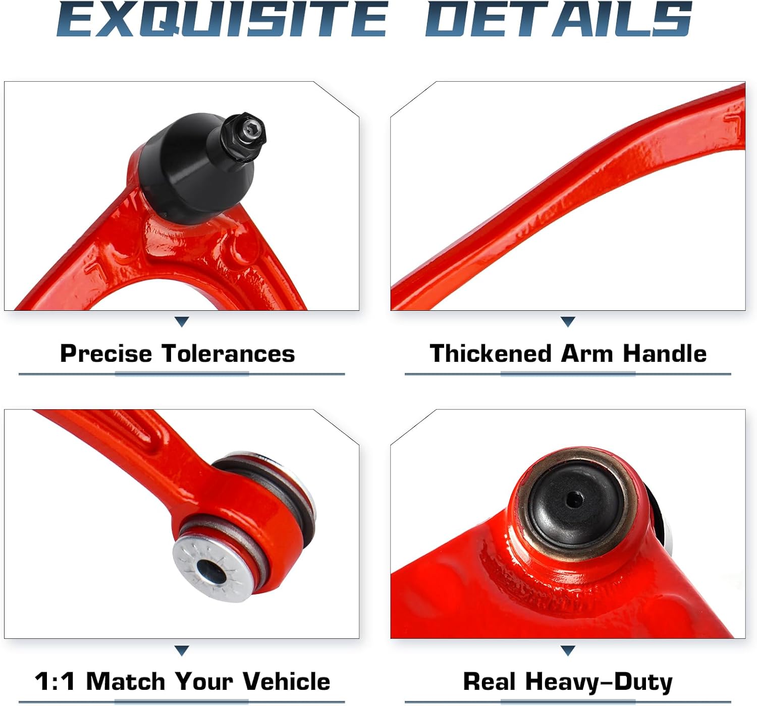 12PCS Front Upper Control Arms with Ball Joint for Chevy Silverado 1500 07-13 Gmc Sierra 1500 Yukon XL Cadillac Escalade 2007 2008 2009 2010 2011 2012 2013 with Polyurethane Bushing Suspension Kit