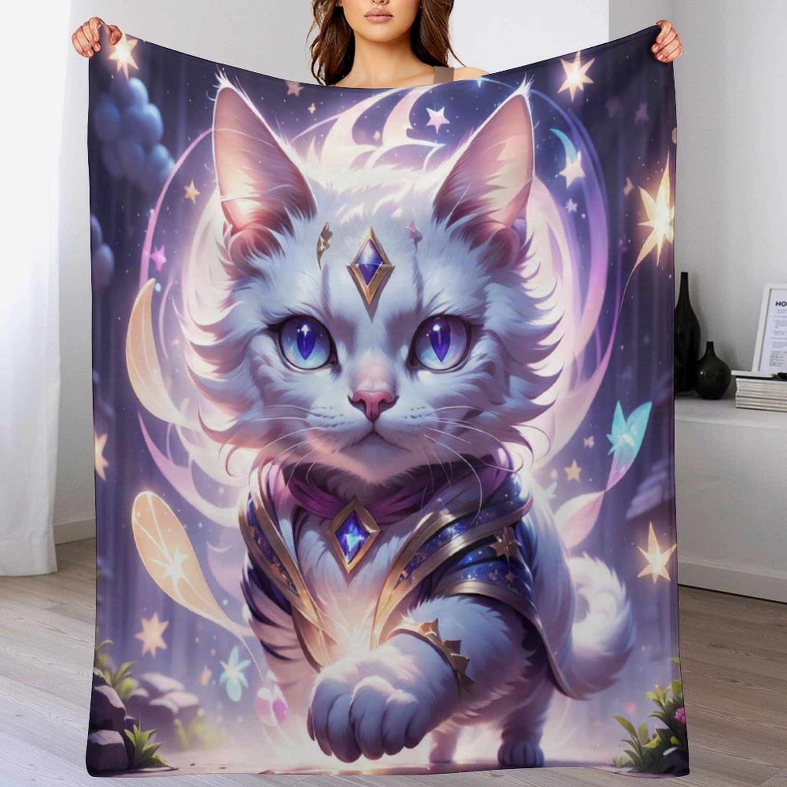 Couverture chat plaid flannel chaude 180x200 grand lit et entretien facile