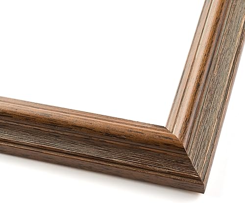 Miniatura 2 de Marco de fotos de madera maciza marrón de 44 x 16 pulgadas de ancho de 1 pulgada  Profundidad del marco interior de 0.5625 pulgadas  Marco de fotos