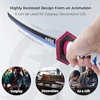 Vista 71 de Cold Blade Demon Katana - Réplica de anime de 41 pulgadas con cinturón y soporte, espada duradera perfecta para cosplay, espada Nichirin con diseño