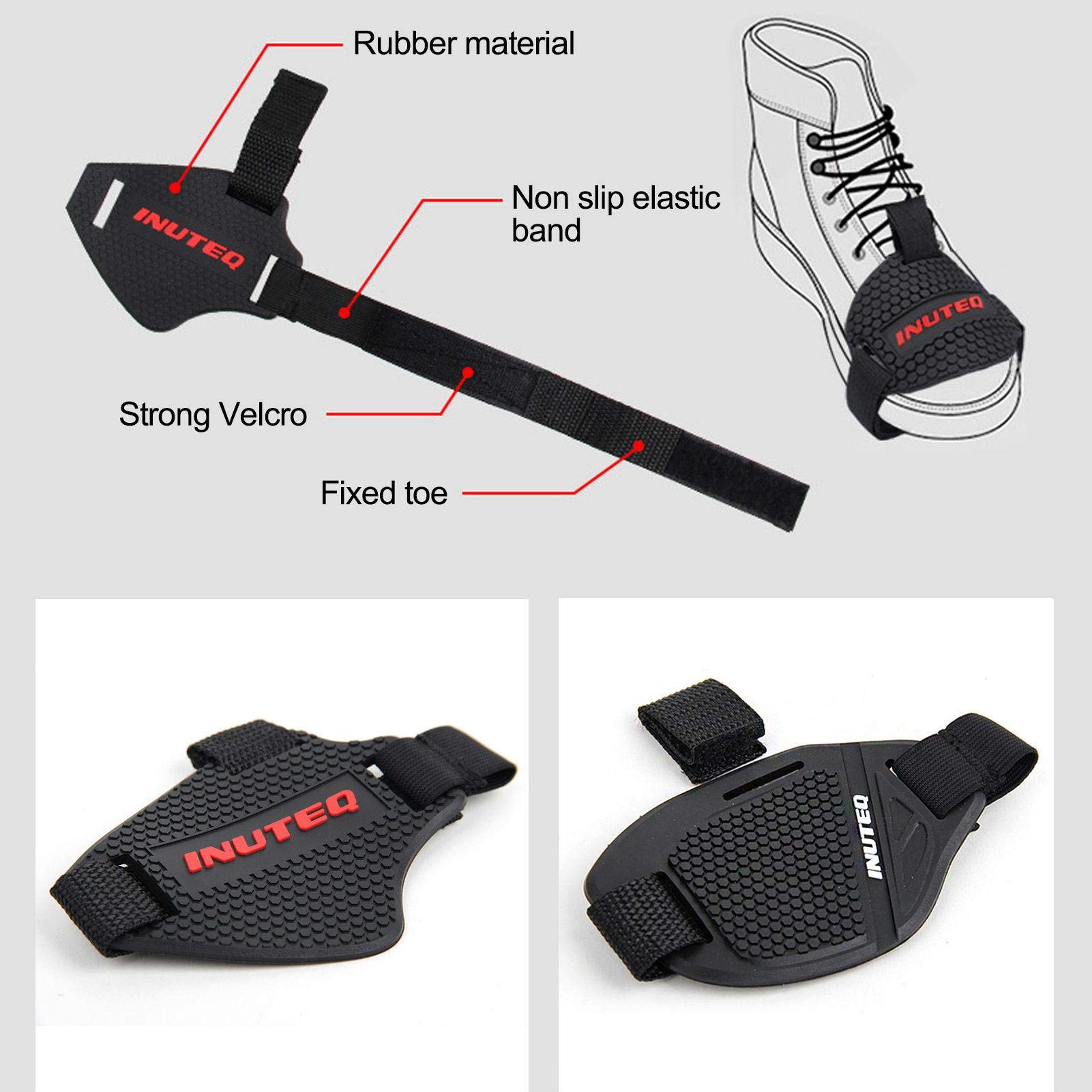 Parascarpe Per Moto - Protezione In Gomma Per Cambio, Anti-Graffio, Nero