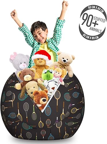 Miniatura 108 de Lunarable Silla de almacenamiento para adolescentes, coloridos patines de estilo retro, para actividades juveniles, para niñas y niños, divertido