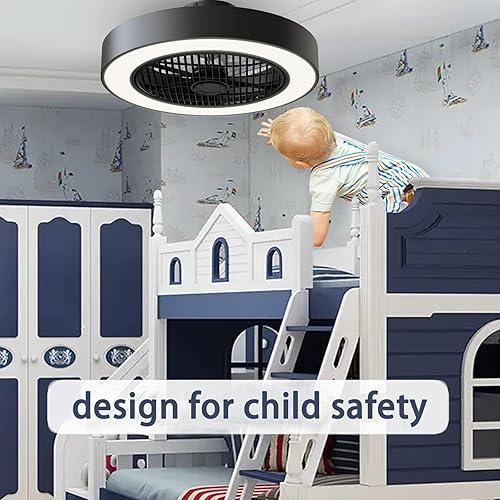 Miniatura 7 de DAFOLOGIA Ventiladores de techo cerrados con luces y control remoto, modo de memoria de luz de ventilador de techo de perfil bajo, LED regulable de