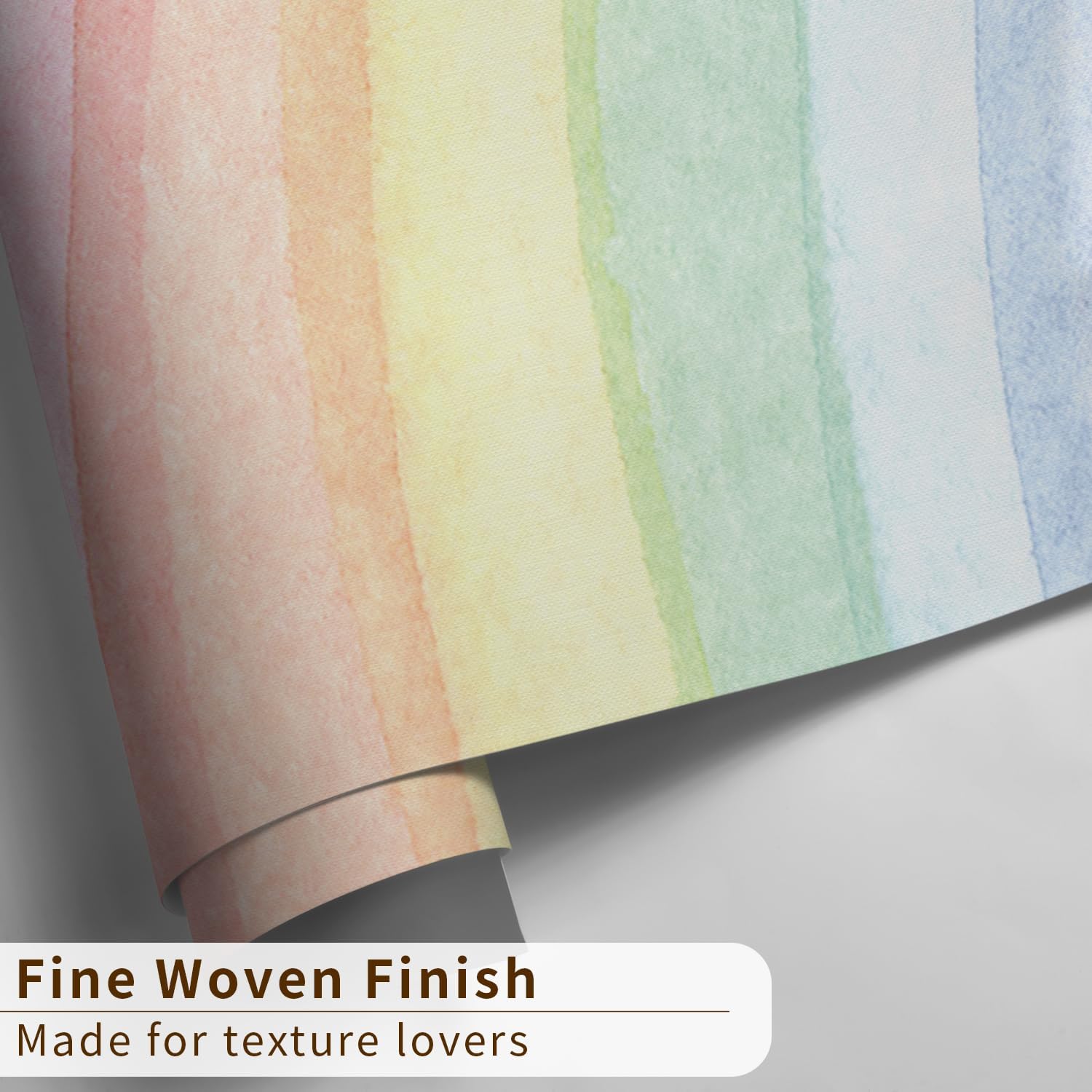 funlife Fabric Peel and Stick Large Rainbow Wall Mural Stickers for Girls, Precut Left Pastel Half Watercolor Rainbow Wall Sticker Decals for Kids Bedroom Living Room Playroom, 78.74" x 70.87"
