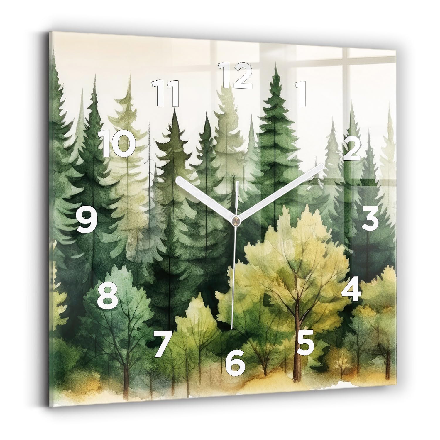 Horloge numérique forêt de paysage pour une décoration de salon zen et moderne