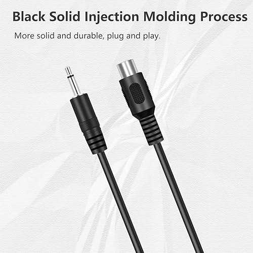 Miniatura 3 de Paquete de 2 adaptadores de enchufe de 3 pies 0.138 in 18 pulgadas TS mono macho a RCA hembra conector convertidor de cable de audio y video